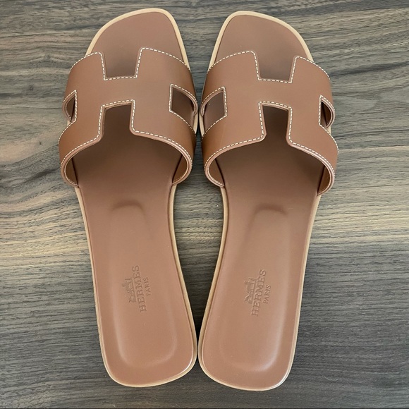 Hermes Shoes - Hermes Oran Sandal in Box calfskin Size 8 (38.5EU)